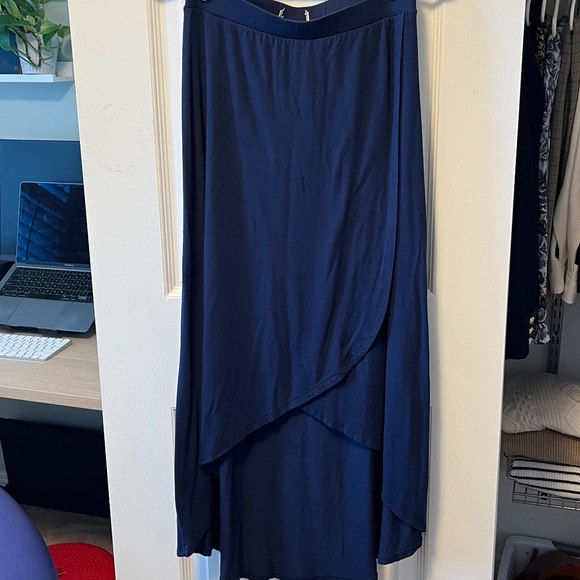 Navy Wrap Skirt - Picture 2 of 4